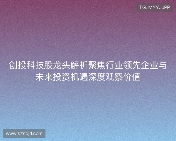 创投科技股龙头解析聚焦行业领先企业与未来投资机遇深度观察价值 创投科技股龙头解析聚焦行业领先企业与未来投资机遇深度观察价值